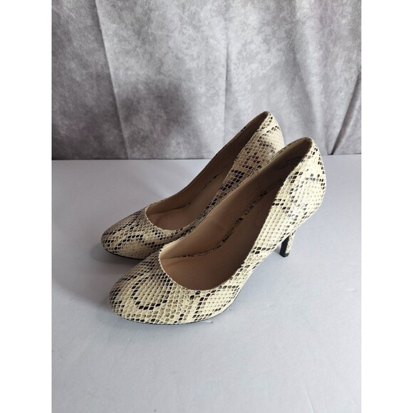 Women's Snake Print Stiletto Heels Pumps Sz 7 Mob Wife Career Office Business - Picture 1 of 9